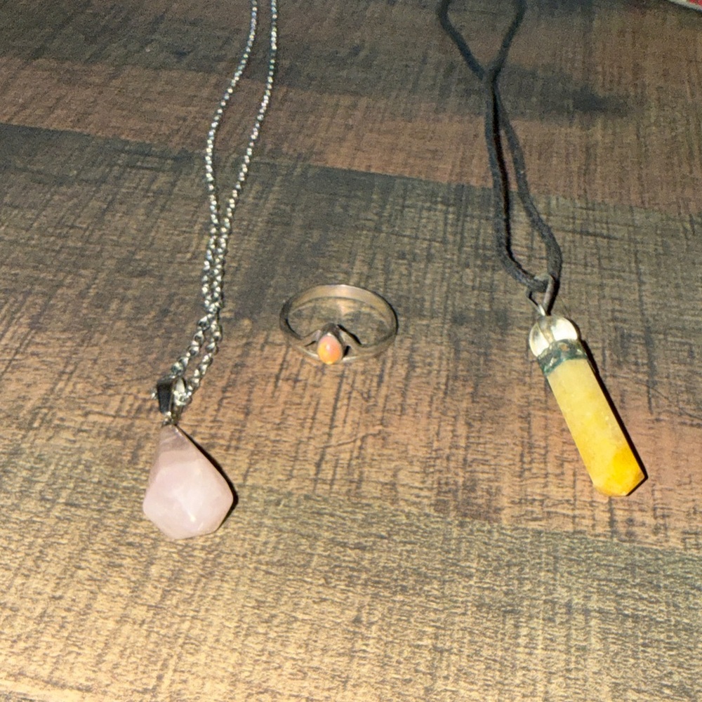 Elegant Rose Quartz and Citrine Jewelry Set